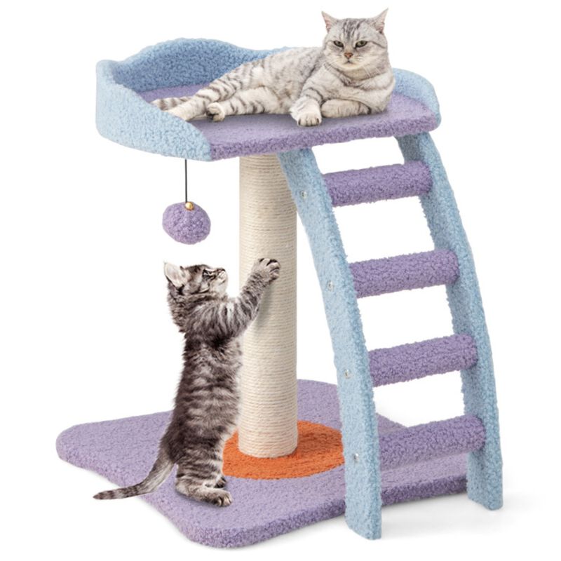 2-Storey Cat Tree Multi-Level Tower with Scratching Posts and Cozy Resting Spots for Cats