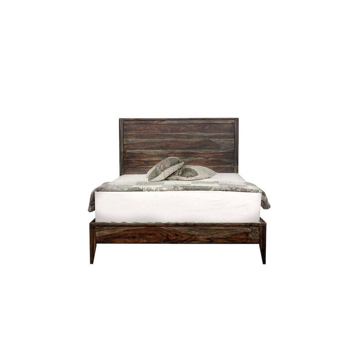 Porter Designs Fall River Solid Sheesham Wood Queen Bed, Gray