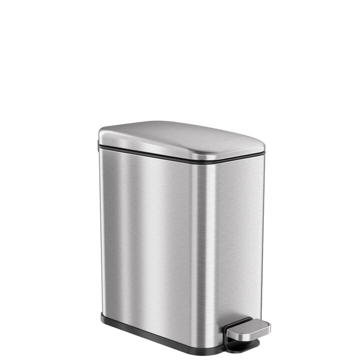 iTouchless 1.3 Gallon / 4.9 Liter SoftStep Slim Step Pedal Trash Can