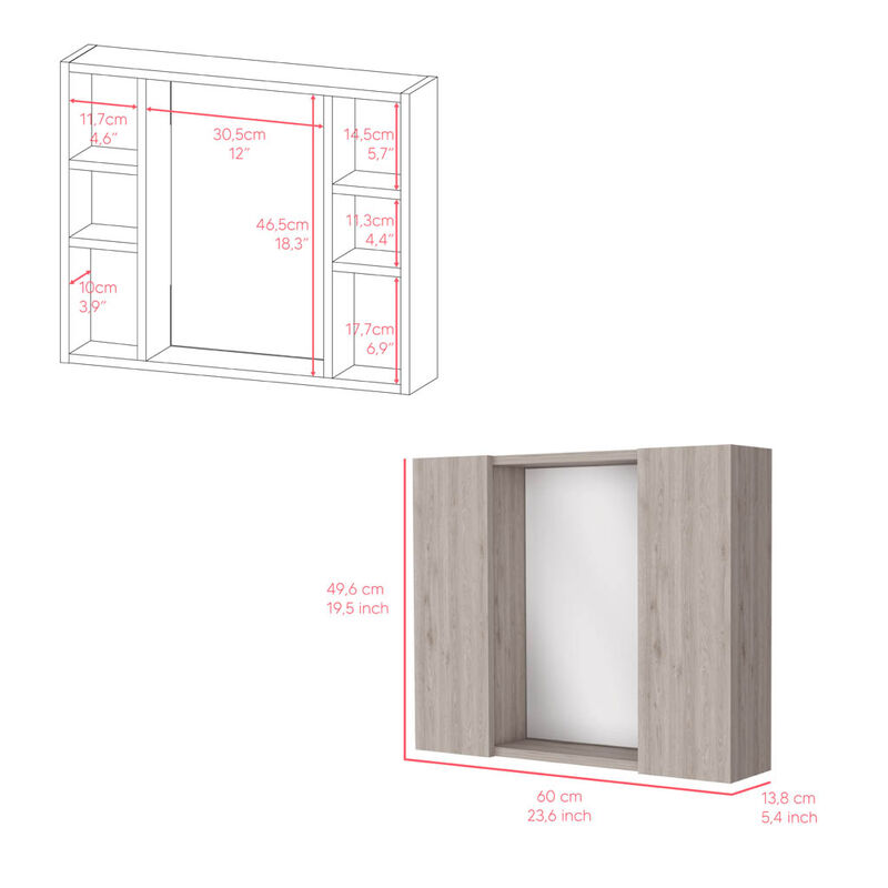 Medicine Cabinet Hops, Bathroom, Light Gray