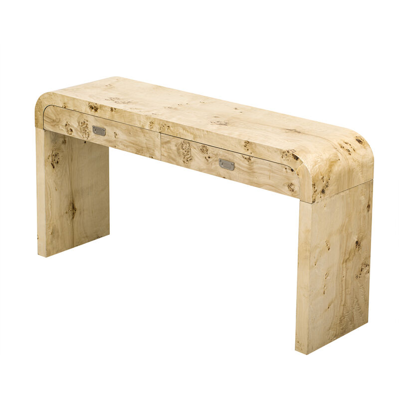 Merax Modern Burl Wood Veneer Entryway Console Table