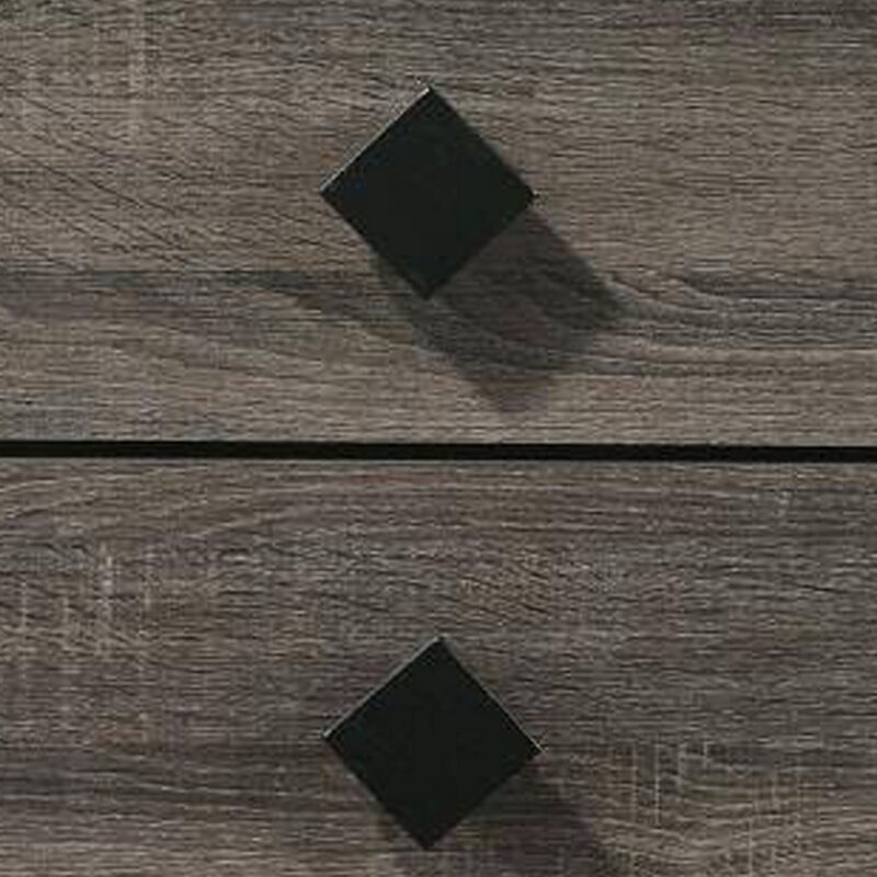 2 Drawer Wooden Nightstand with Grains and Angled Legs, Gray - Benzara
