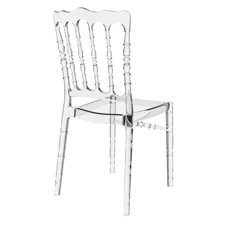 32" Clear Transparent Stackable Outdoor Patio Dining Chair