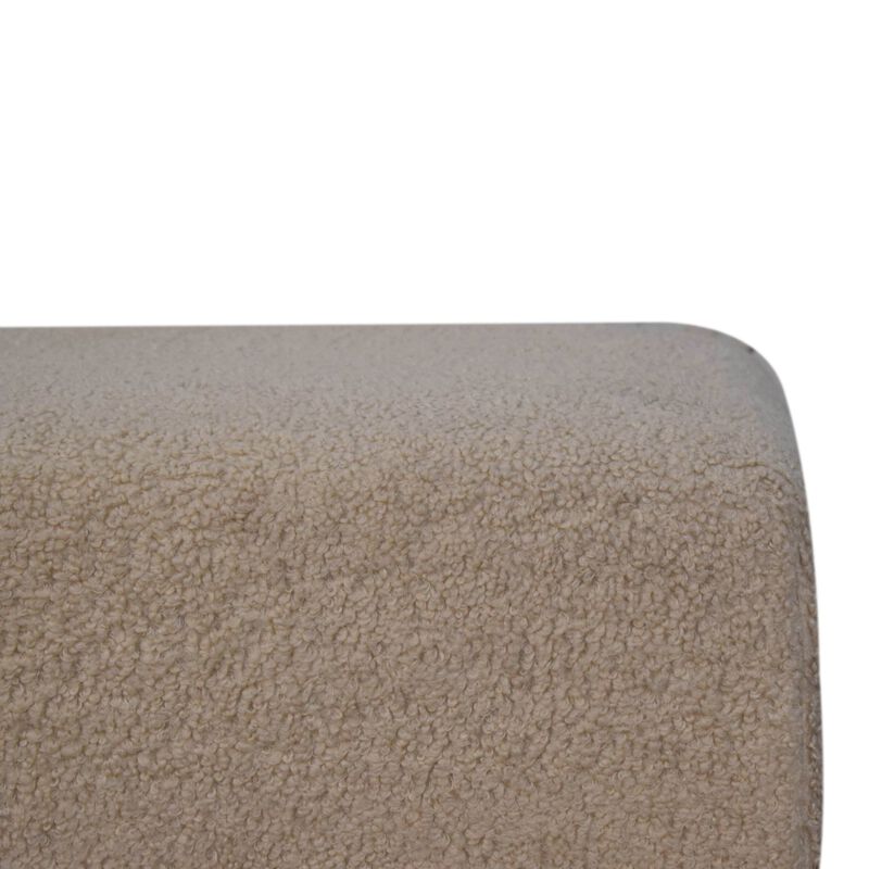 Artisan Furniture Solid Wood Bliss Cream Bouclé Ottoman