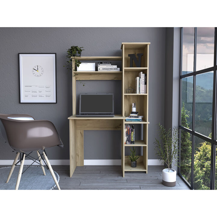 Versailles Writintg Desk, Two Superior Shelves, Five Cubbies - Light Oak