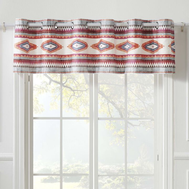 Kiva Western Boho Grommet Window Valance 84" x 16" by Greenland Home Fashion