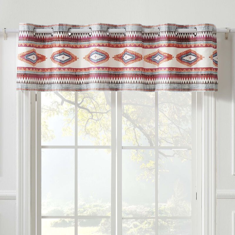 Kiva Western Boho Grommet Window Valance 84" x 16" by Greenland Home Fashion