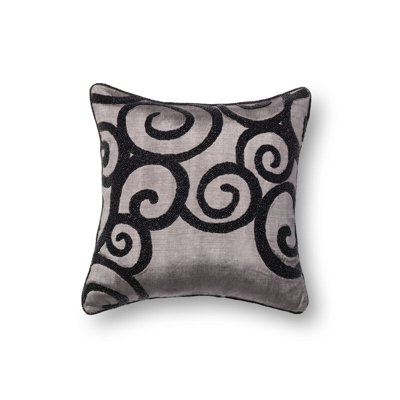 P0010 Grey/Black 18"x18" Down Pillow