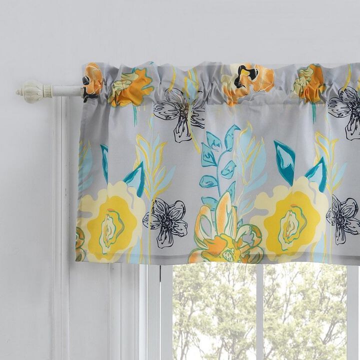 Greenland Home Fashion Watercolor Dream Window Treatment - Gray 84x19"