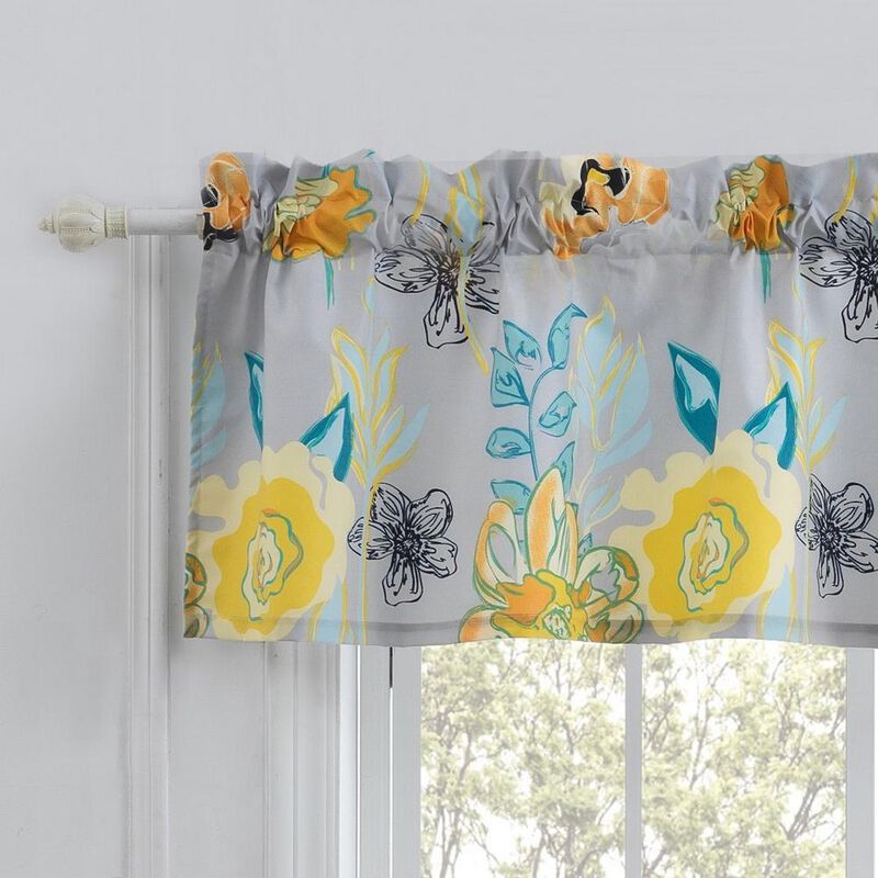 Greenland Home Fashion Watercolor Dream Window Treatment - Gray 84x19"
