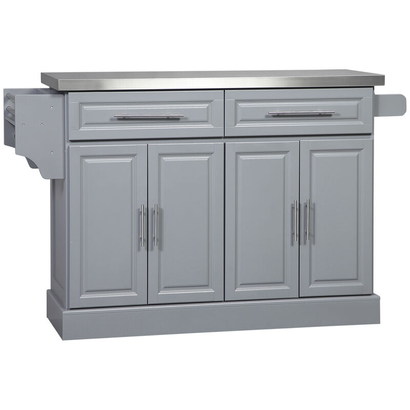Rolling Stainless Steel Counter Kitchen Cart Storage Cabinet w/ Drawers & Rack