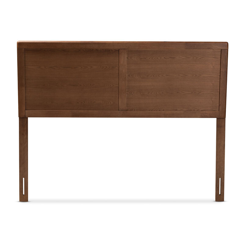 Baxton Studio Raya Mid Century Modern Walnut Brown Finished Wood Queen Size Headboard