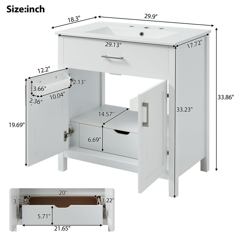 Merax Bathroom Vanity with Ceramic Sink