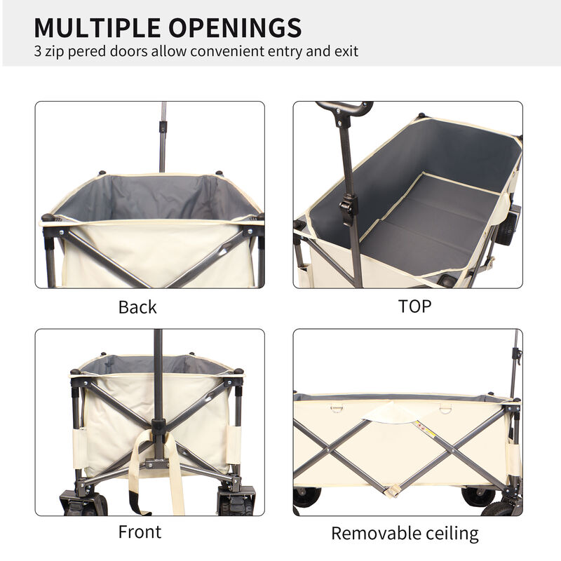 Streamdale Large Dog Bike Trailer with Mesh & Sunroof for Pets up to 85 lbs