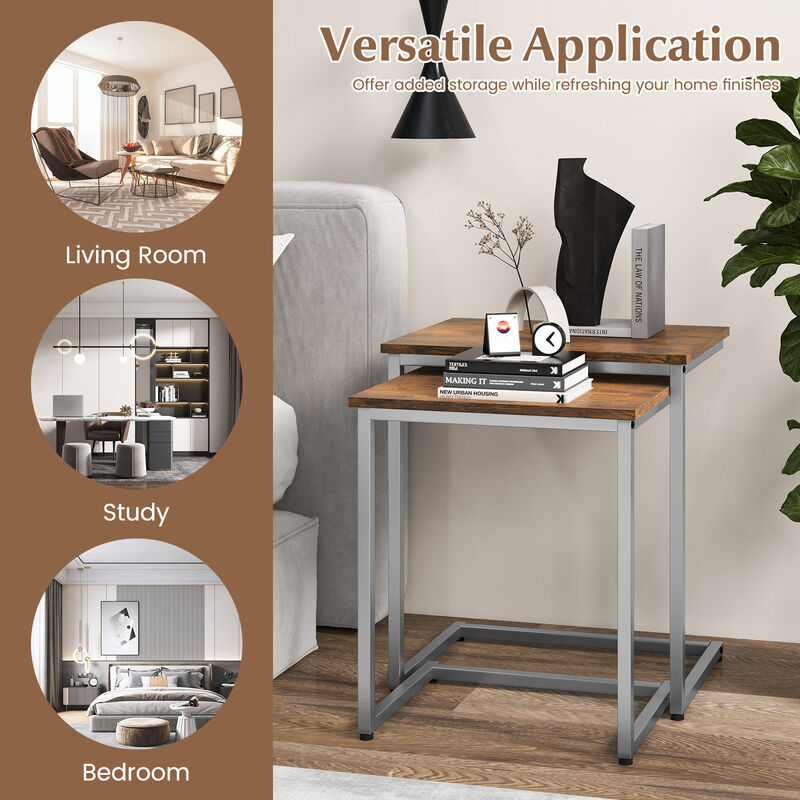 3 Pieces Multifunctional Coffee End Table Set