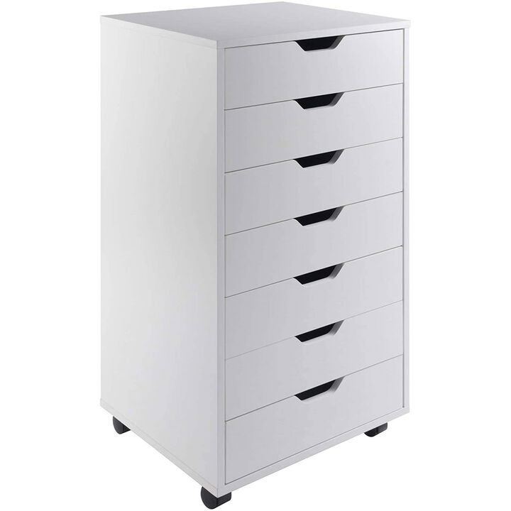 Hivvago Modern Scandinavian Style 7-Drawer Storage Cabinet Chest in White Finish
