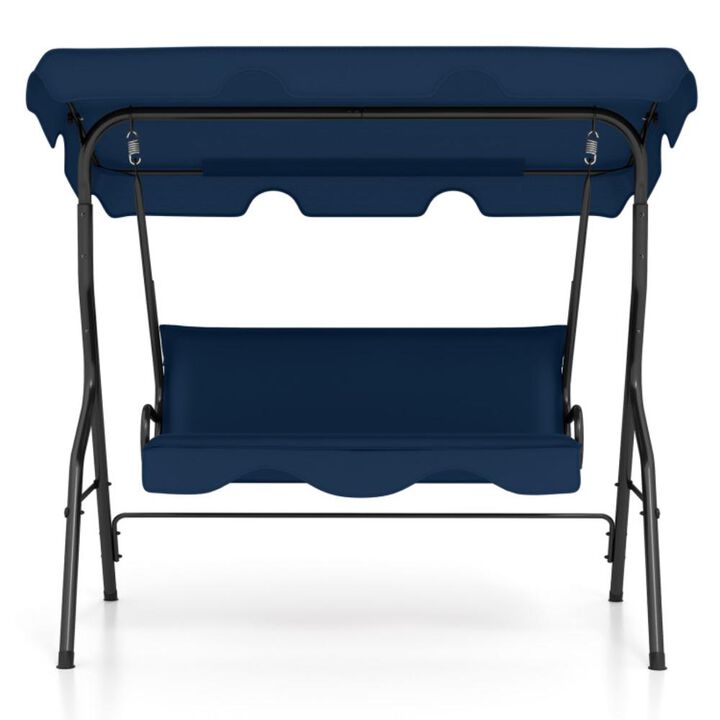 Hivvago 3 Seat Outdoor Patio Canopy Swing with Cushioned Steel Frame