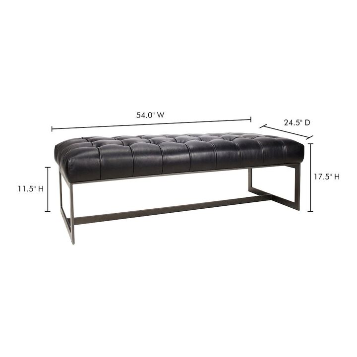 Moe's Home Collection Wyatt Leather Bench Black