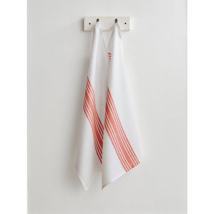 Solino Home 100% Pure Stripe Linen Kitchen Towels 17x26" Set of 2 for Spring & Easter | Farmhouse