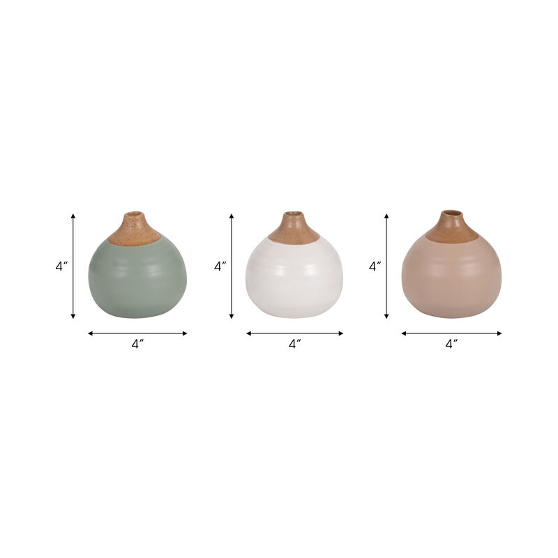 Ceramic Bud Vases Set of 3