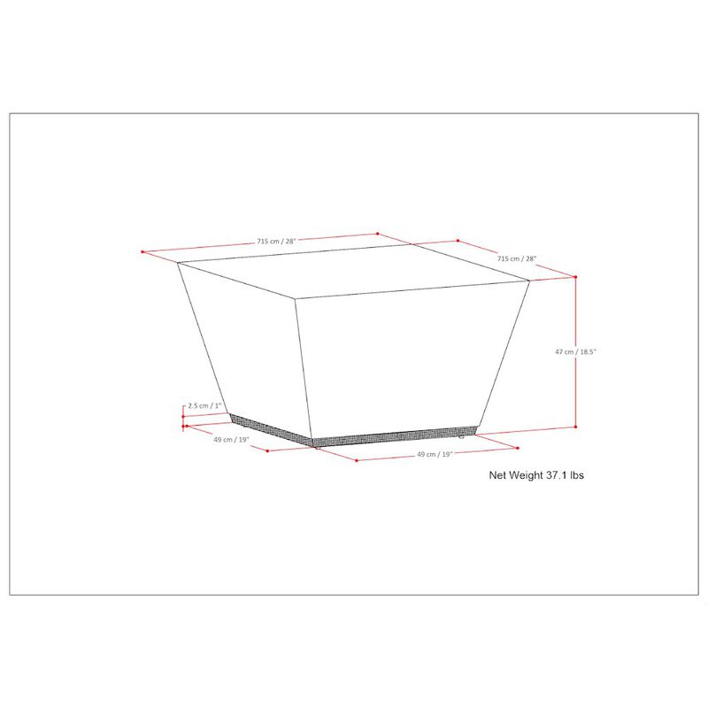 Simpli Home Abba Solid Mango Wood  Square Coffee Table In White Wash