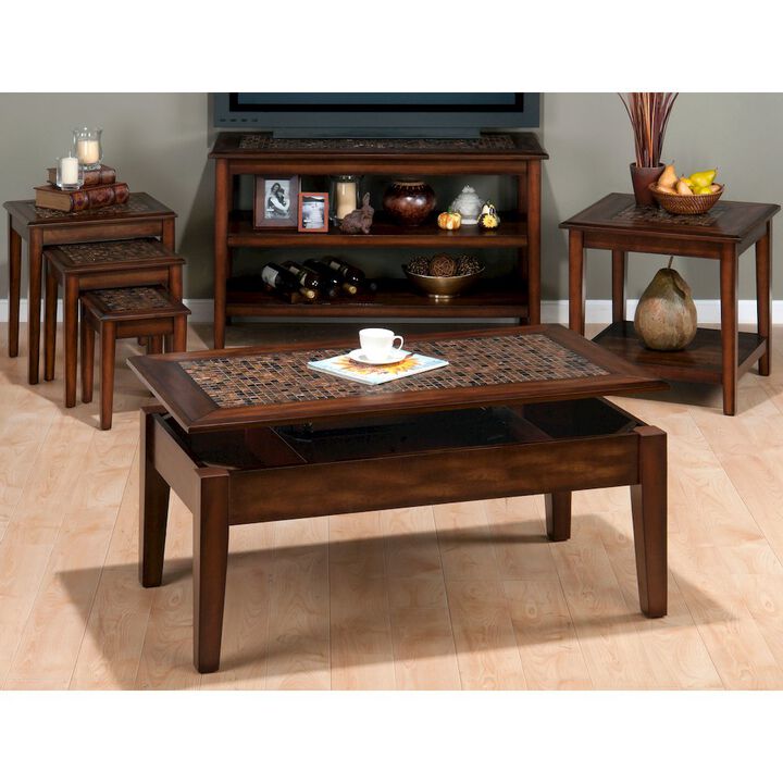 Jofran Baroque 48 Coffee Table with Mosaic Tile Inlay