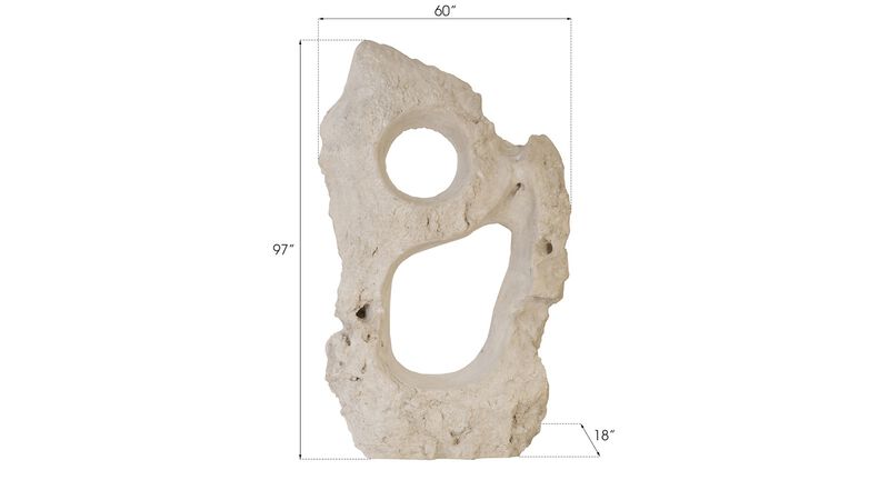 Colossal Cast Stone Double Hole Sculpture