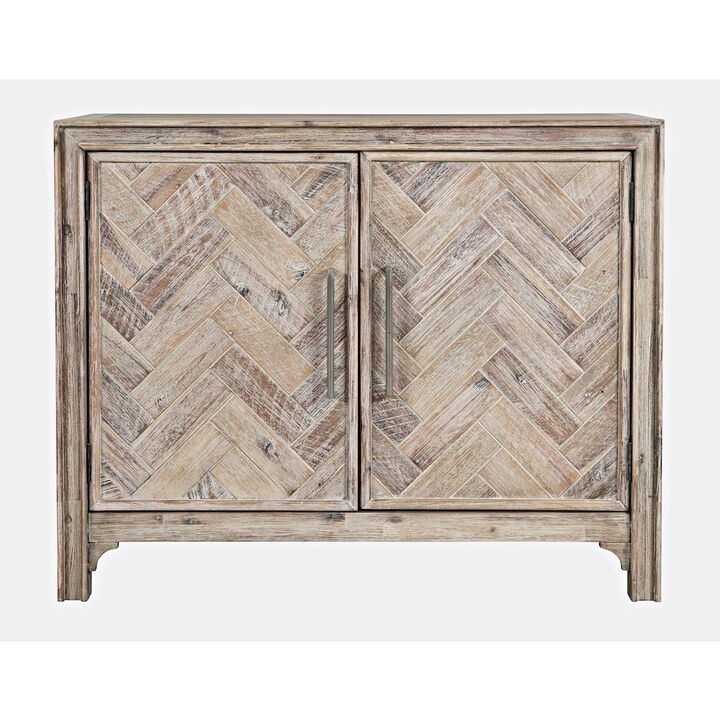Jofran Gramercy Mid-Century Modern Chevron Two Door 40 Accent Chest
