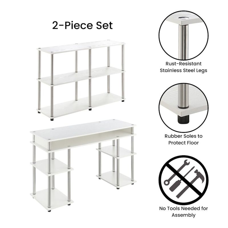 Convenience Concepts Designs2Go No Tools Desk and Console Table Set