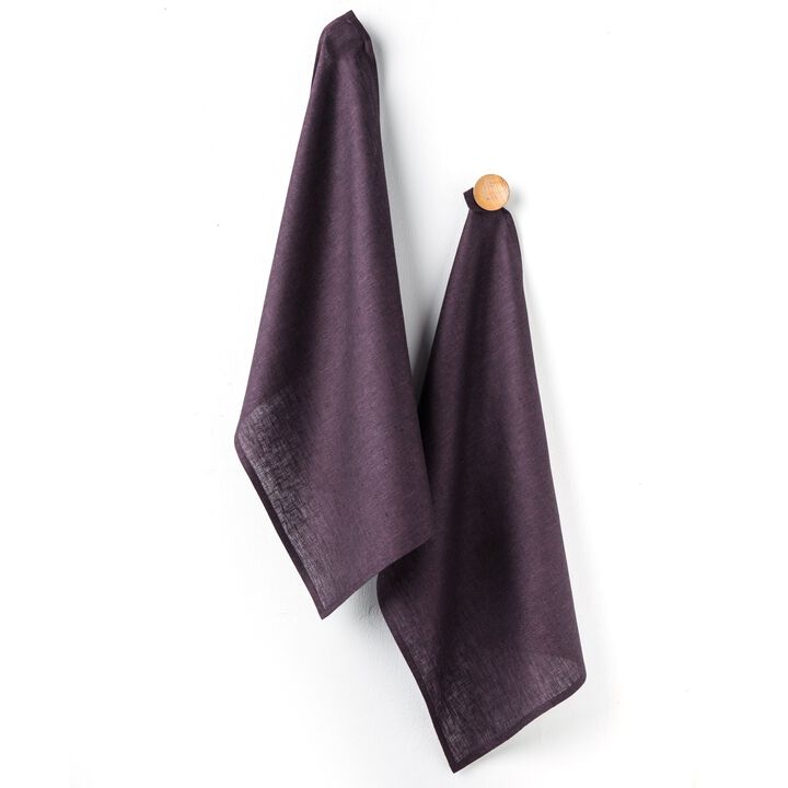 Solino Home 100% Pure Linen Kitchen Towels Set of 2 - 17 x 26 Inch | Athena