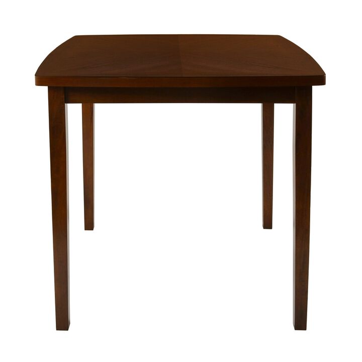 Wooden 5 Piece Counter Height Dining Set, Brown and Black-Benzara