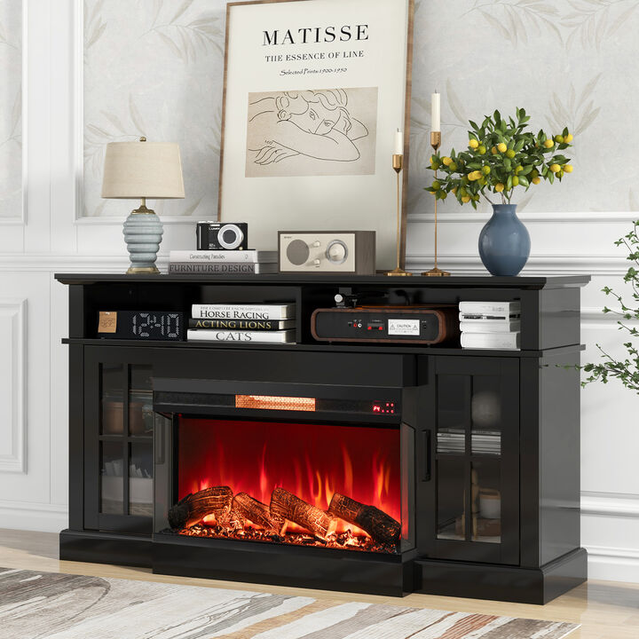 36-Inch 3-Sided Electric Fireplace, 1500W with 7-Color Flame for Stunning Ambiance
