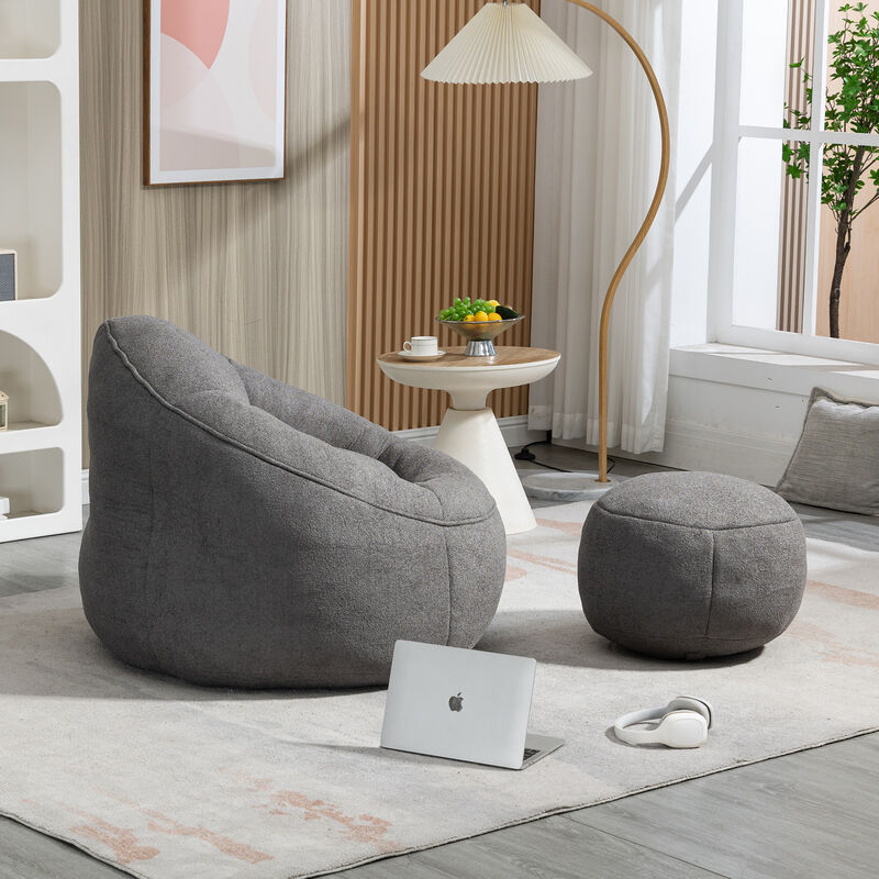 Merax Bean Bag Sofa Accent Chair with Footrest