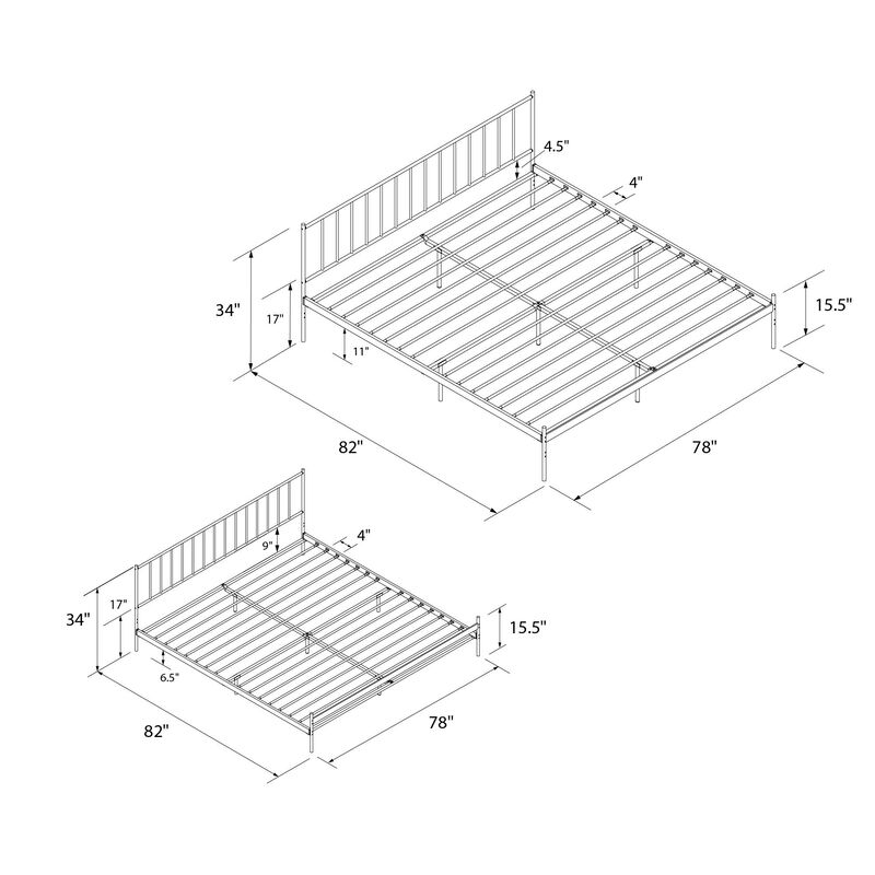 Ares Metal Bed, King, Black