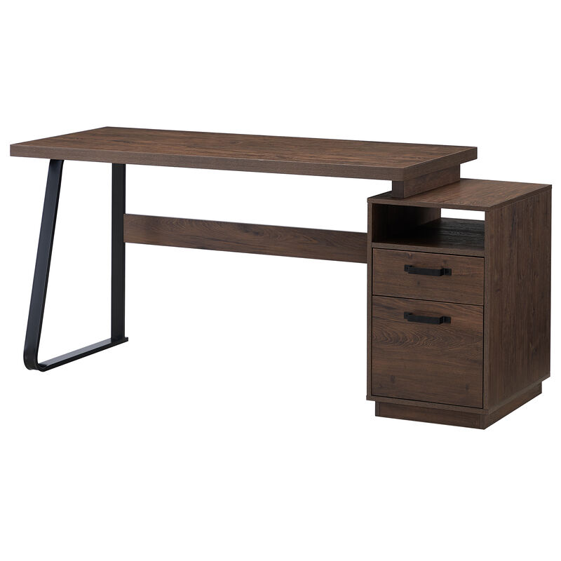 Home Office Computer Desk With Drawers/Hanging Letter-Size Files, 65 Inch Writing Study Table