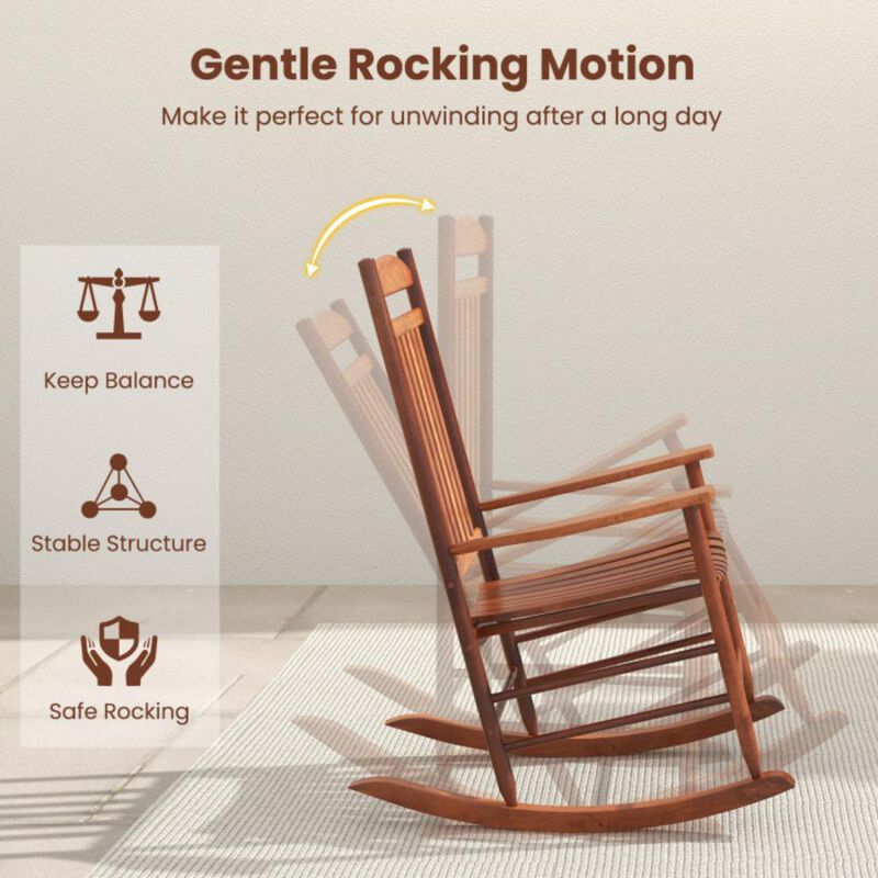 Hivvago 3-piece Outdoor Poplar Wood Rocking Bistro Set