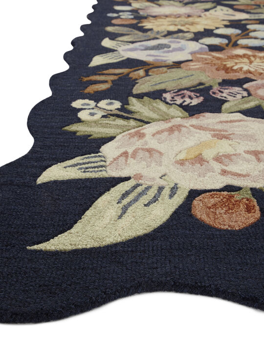 Silhouette SIH-01 Navy 18" x 18" Sample Rug by Rifle Paper Co.