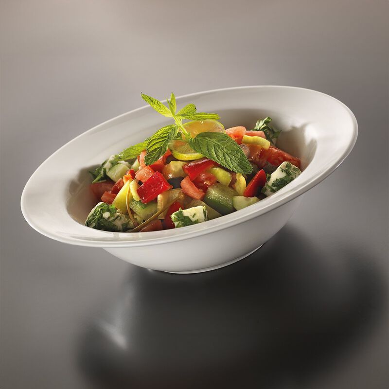 Banquet dia.10.25" h:2.5" 25 oz. Round Warm White Porcelain Bowl (Set of 2)