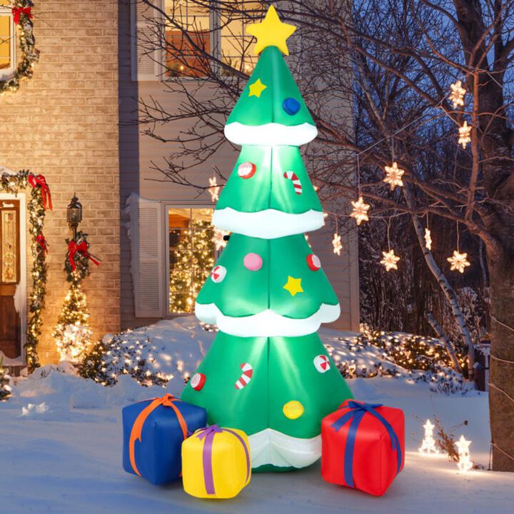 Hivvago 6 Feet Tall Blow up Christmas Tree with 3 Gift Boxes