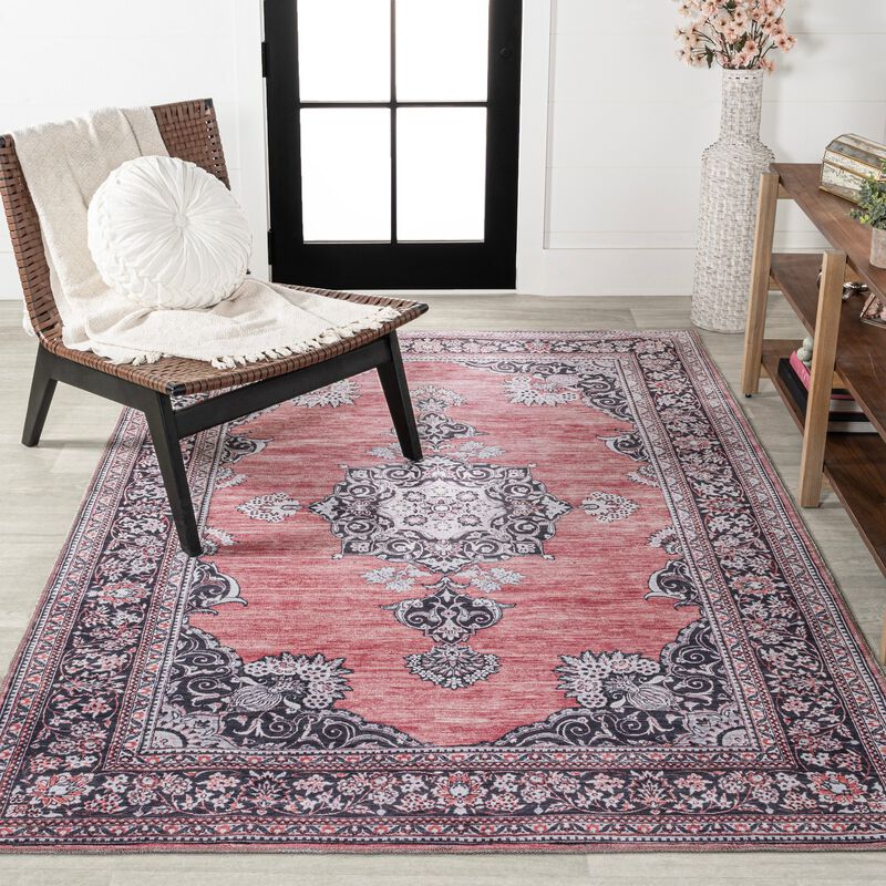 Bausch Bohemian Distressed Chenille Machine-Washable Area Rug