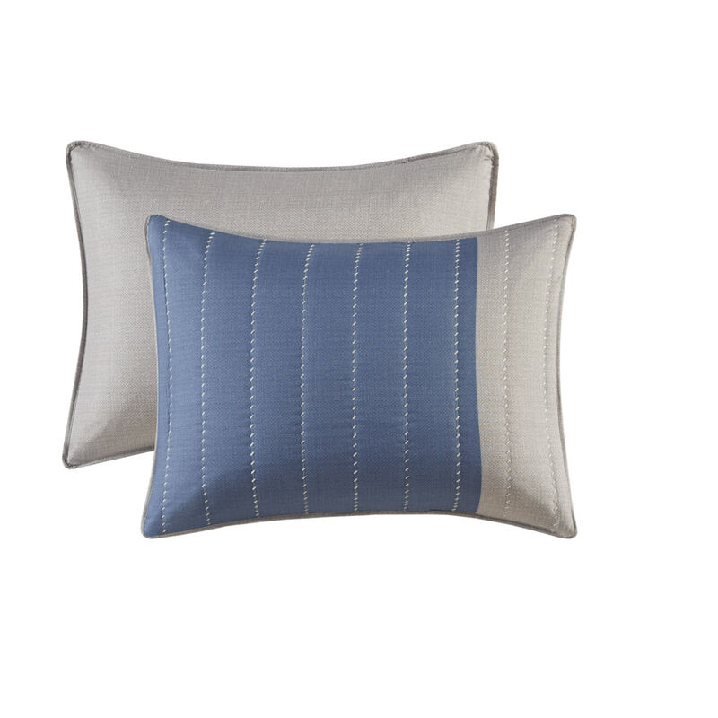 Gracie Mills Fritz Modern Chic 3-Piece Microfiber Quilt Set with Printed Color Blocking