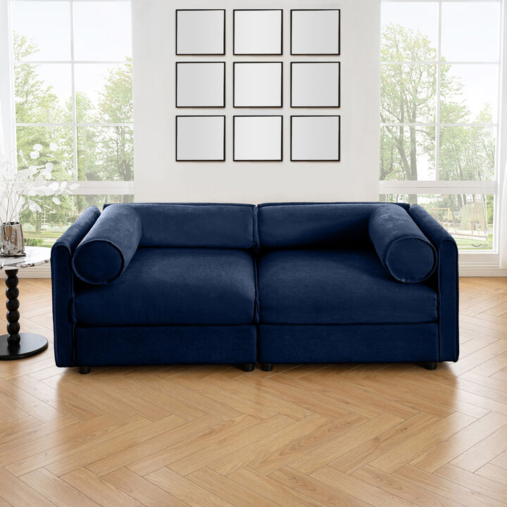 Merax Chenille 2-Seater Sofa with Storage Seat