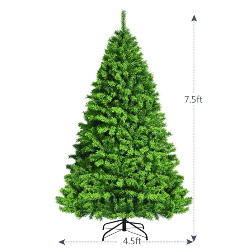 Hivvago 4.5/6.5/7.5 Feet Unlit Artificial Christmas Tree with Metal Stand