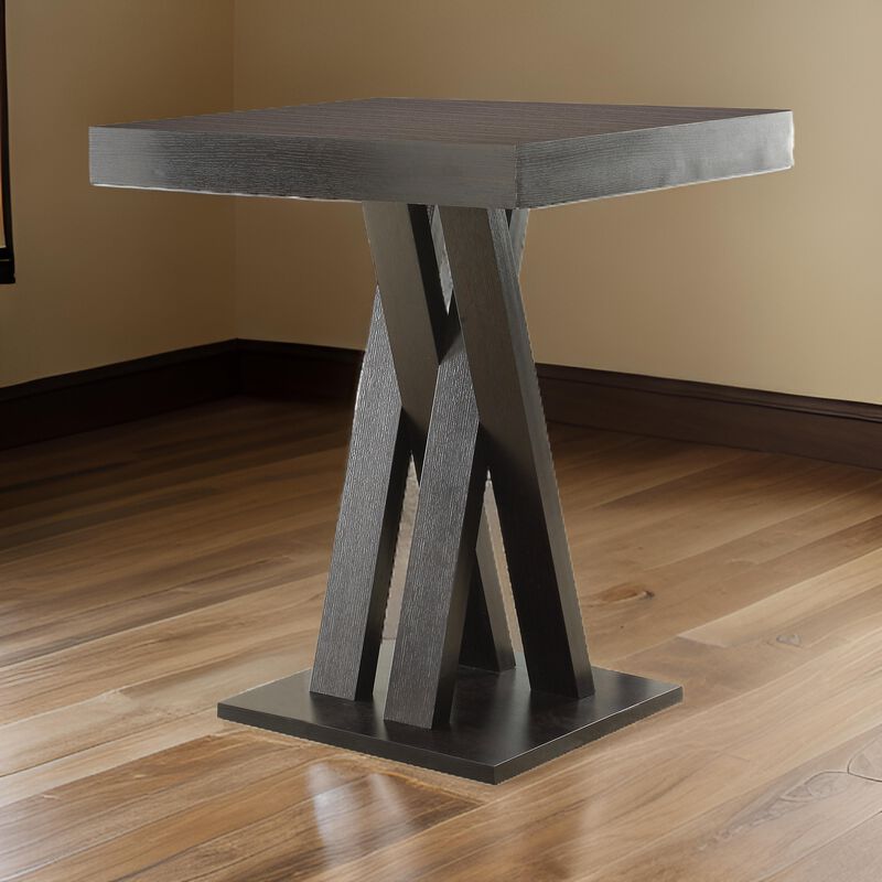Contemporary Style Wooden Bar Table, Brown - Benzara