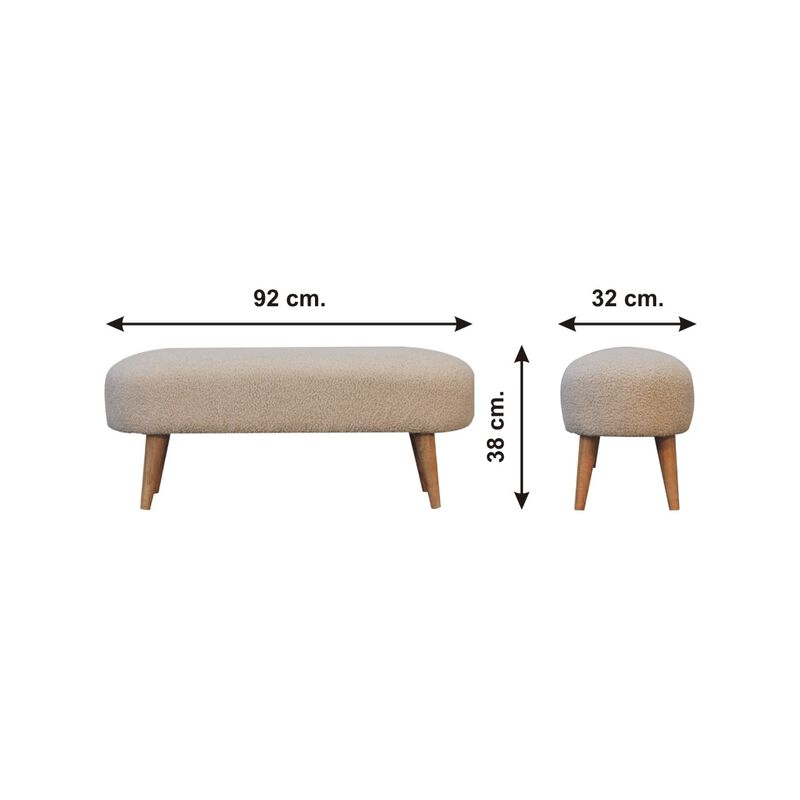 Artisan Furniture Boucle  Solid Wood Hallway Bench