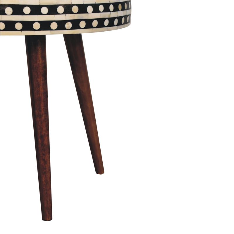 Artisan Furniture Solid Wood Honey Caramel Small Patterned Nordic Style End Table