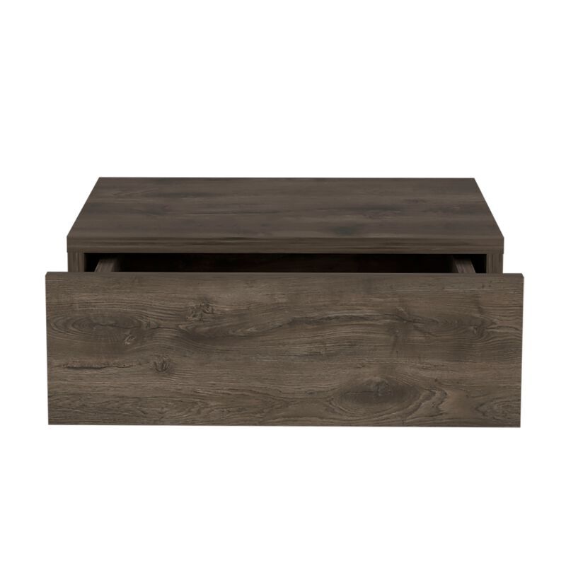 DEPOT E-SHOP Ivor Floating Nightstand, Modern Wall-Mounted Bedside Shelf with Drawer, Black