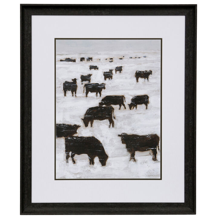 Winter Grazing I Framed Print