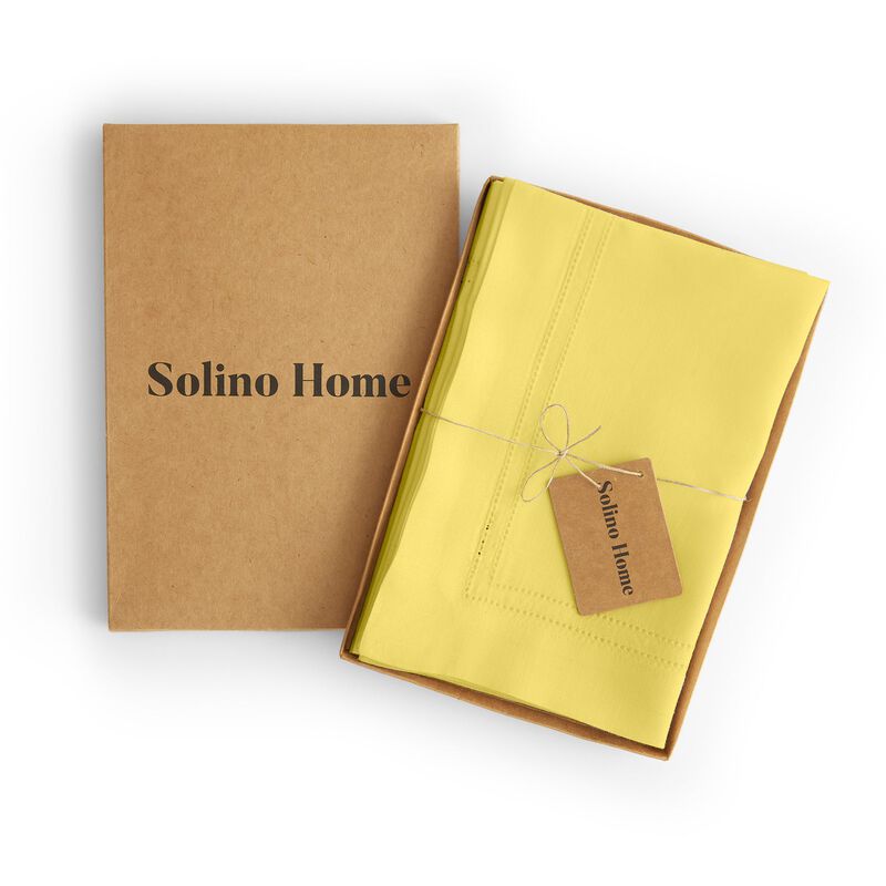 Solino Home 100% Pure Linen Double Hemstitch Dinner Napkins 20 x 20 Inch Set of 4