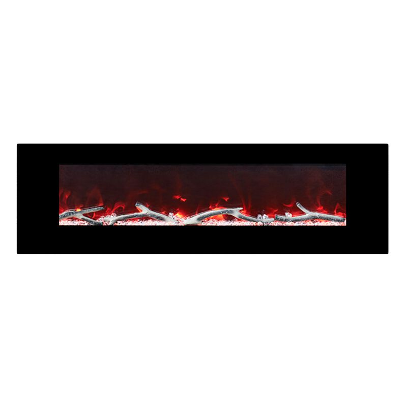 60 Inch 1500W Wall-Mount Fireplace with Multicolor Flame